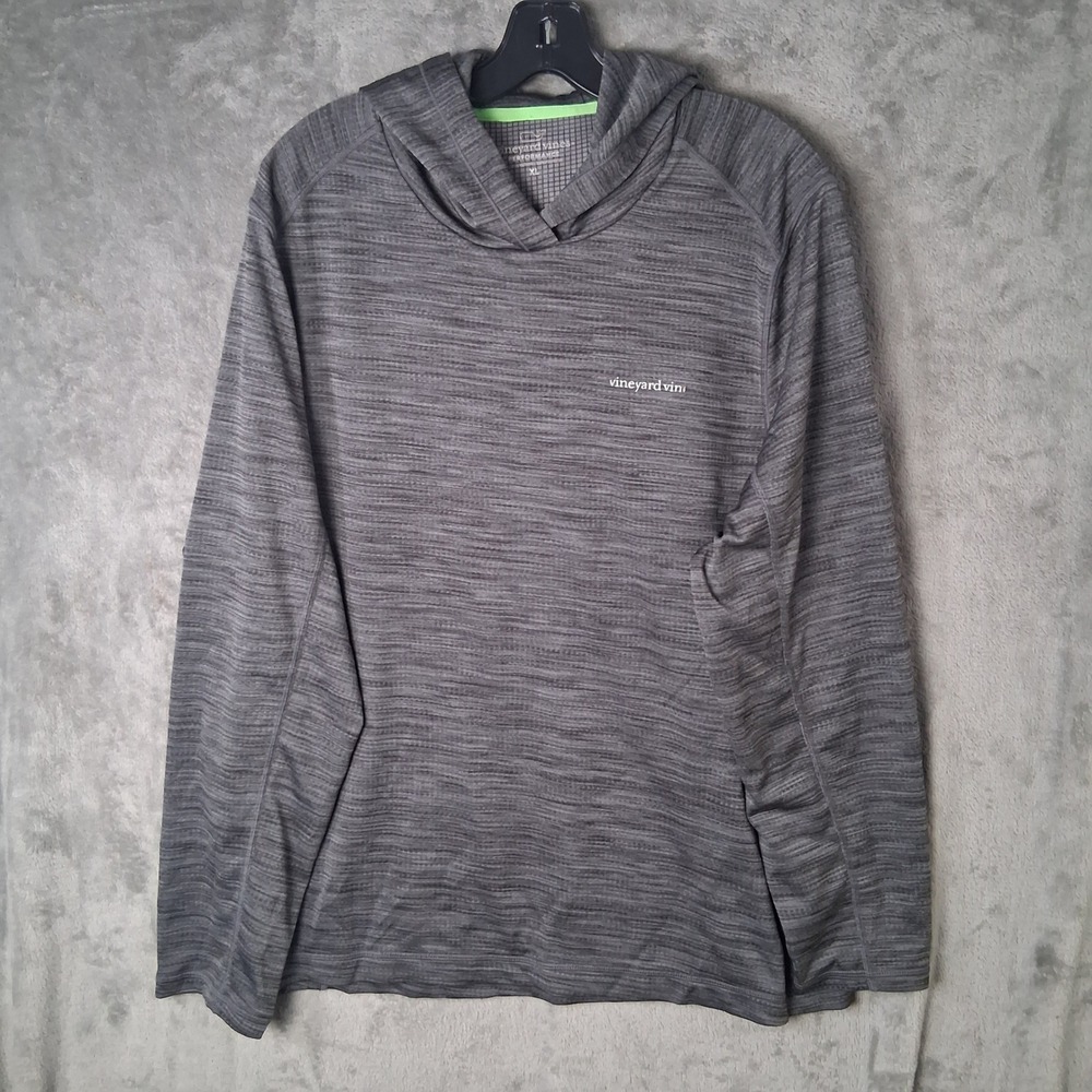 Vineyard Vines Performance Hoodie Mens XL Grey Space Dye Pullover 1K003174